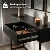 Konsola stolik loftowy ELANO 2 szuflady 80 cm Czarna Czarne Podgląd zdjęcia produktu 5