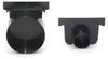 Two black plastic drain components are shown from different angles on a white background. Produktbild-Vorschau