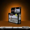 A digitally rendered image of a Star Wars Mandalorian Scout Trooper & Grogu Speeder Bike toy set packaging, presented against an orange gradient background. Náhled obrázku produktu