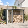 Outsunny 2-in-1 Kaminholzregal Außen verzinkter Stahl 235 x Produktbild-Vorschau 2