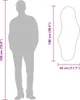 A diagram showing the dimensions of a product next to a silhouette of a person for scale. Anteprima dell’immagine prodotto