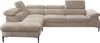 Großes linkes Ecksofa aus beigem Velours - SEPINA by Pascal Produktbild-Vorschau 1