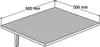 A flat-lay isometric view of a gray rectangular surface supported by two thin legs on one side. Produktbild-Vorschau