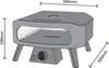 A diagram of a Cozze gas pizza oven with dimensions indicated. Produktbild-Vorschau
