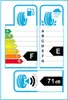A tire energy efficiency label showing fuel efficiency, wet grip, and noise level. Produktbild-Vorschau