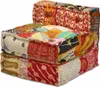 vidaXL Pouf modulaire 3 places patchwork tissu Voir les images du produit 9