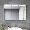 Sonni Spiegelschrank für Bad, 90x65x13 cm, 3-türig, mit Produktbild-Vorschau 1