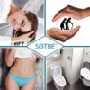 A collage of four images showing different aspects of personal hygiene and care, including showering, elderly care, intimate apparel, and a toilet. Náhľad obrázku produktu