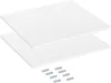 Two white shelves with metal shelf pins below them. Produktbild-Vorschau