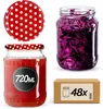 A collage of glass jars, lids, and a cardboard box, likely for food preservation or storage. Voir les images du produit