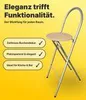 Hocker mit Rückenlehne & Fußstütze, Stahlgestell, 73.5 cm Produktbild-Vorschau 4