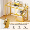 Bureau met een glazen blad en een metalen frame, Productafbeelding-voorbeeld 3