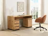Schreibtisch mit Stauraum - MDF - Natur und Schwarz SERGUEI Produktbild-Vorschau 2