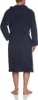 A person wearing a navy blue hooded robe. Produktbild-Vorschau