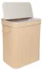 Relaxdays Wäschekorb mit Deckel, Bambus, 90 l, faltbare Produktbild-Vorschau 1