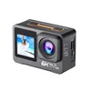 A close-up studio shot of a black and gray action camera with an orange accent. Produktbild-Vorschau