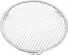 A close-up, top-down view of a round metal mesh rack with a silver rim, set against a white background. Produktbild-Vorschau
