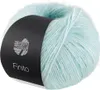 A ball of light blue yarn with a black label. Produktbild-Vorschau