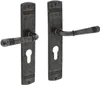 Set di rosette lunghe Helena Zamak F77 Grey PZ 72mm DIN L/R Anteprima dell’immagine prodotto 1