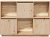 A front view of an empty wooden cabinet with multiple compartments. Anteprima dell’immagine prodotto