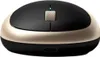 A studio shot of a black and gold wireless computer mouse. Produktbild-Vorschau