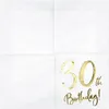 Serwetki na 30 urodziny 33x33cm 20 sztuk, biały/złoty Podgląd zdjęcia produktu 6
