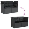 Gartensofa mit Kissen 2-Sitzer Schwarz Poly Rattan Produktbild-Vorschau 7