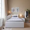 Letto imbottito UnboxG 90×200 cm in bianco, tessuto teddy - Anteprima dell’immagine prodotto 2