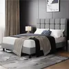 A bedroom scene with a bed, curtains, and a lamp. Produktbild-Vorschau