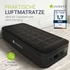 An inflatable mattress is shown on a wooden floor against a white wall. Produktbild-Vorschau