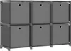 vidaXL Würfelregal mit 6 Boxen Grau 103x30x72,5 cm Stoff Produktbild-Vorschau 8