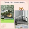 PawHut Rattan Hundehaus Hundebett mit Kissen Hausform Produktbild-Vorschau 4