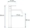 A diagram showing the dimensions of a faucet. Produktbild-Vorschau