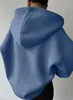 Damen Hoodie Sportlich Oversize Warm Bequem Weich Blau M Produktbild-Vorschau 2