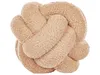 BELIANI Dekoratives Zierkissen Beige Boucle Knoten Kissen Produktbild-Vorschau 1