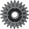 A close-up, top-down view of a LEGO Technic differential gear. Voir les images du produit