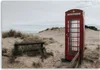 Leinwandbild telefonzelle am strand 90x60 cm Feeby beige Produktbild-Vorschau 3