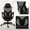 A gaming chair with close-up views of its backrest and seat details, highlighted with red circles and lines. Náhled obrázku produktu