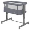 A gray baby crib with a white mattress, shown on a white background. Anteprima dell’immagine prodotto