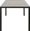 A table with a slatted top and black legs, presented against a white background. Produktbild-Vorschau