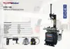 A product image of a tire changing machine with technical specifications and feature callouts. Produktbild-Vorschau