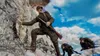 Soldiers climbing a rocky mountain in a war-like setting. Produktbild-Vorschau