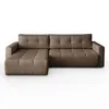 A brown sectional sofa with tufted cushions is shown against a white background. Náhled obrázku produktu