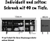 Image displays a cabinet with dimensions and interior contents, along with a separate view of the cabinet's depth. Anteprima dell’immagine prodotto