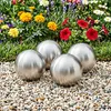 vidaXL Gebürsteter Ball 4 stk. Ø 10 cm Silber Edelstahl 201 Produktbild-Vorschau 3
