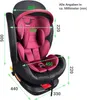 A child car seat with dimensions indicated by green dashed lines and numbers. Produktbild-Vorschau