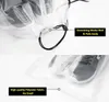 A collage showing close-ups of a drawstring bag and a pair of shoes inside a clear bag. Produktbild-Vorschau