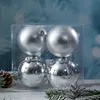 Christbaumkugel - Weihnachtsbaumkugel - bruchfest - D: 10cm - glänzend und matt - silber - 4er Set Produktbild-Vorschau
