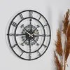 Opviq, Buınella - Black - 3, Dekorative Metall-Wanduhr, 100 Produktbild-Vorschau 1