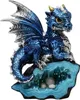 Drache blau auf Kristall mit Dracheneier - Drache Figur Produktbild-Vorschau 1